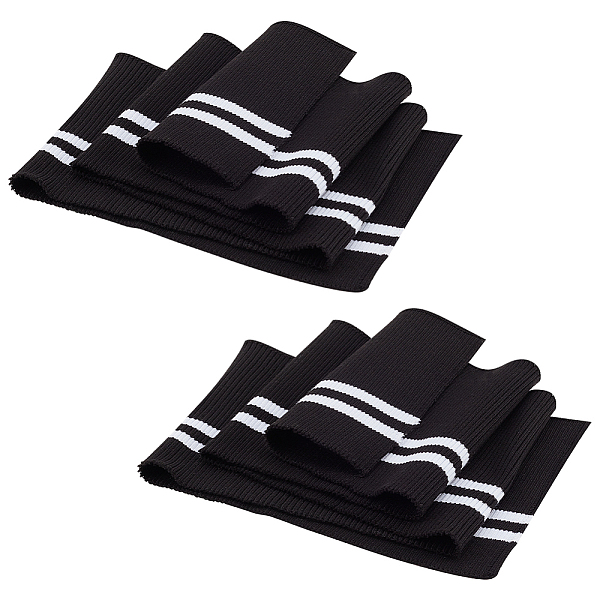 

PandaHall BENECREAT 2Pcs Elastic Fiber Ribbing Fabric, Black Stripes Pattern Knitted Waistband Knit Ribs Welts, Cuffs, Neck Bands for...