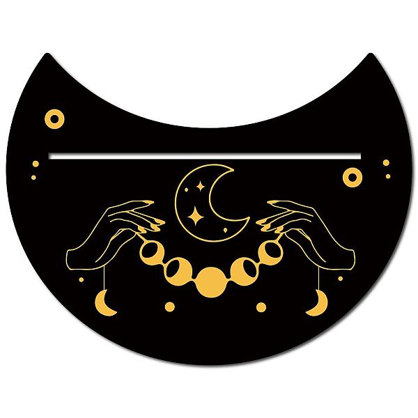 

PandaHall GORGECRAFT 5.1 x 3.9 Inch Wooden Tarot Card Stand Black Moon Shaped Tarot Card Altar Display Holder for Witch Divination Tools...