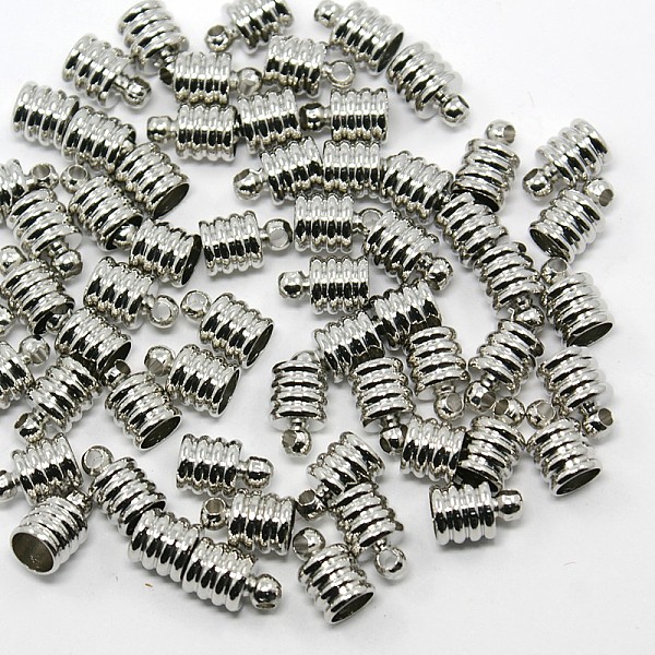 

PandaHall Brass Cord Ends, Platinum, 9x6mm, Hole: 1.5mm, Inner Diameter: 4.5mm Brass