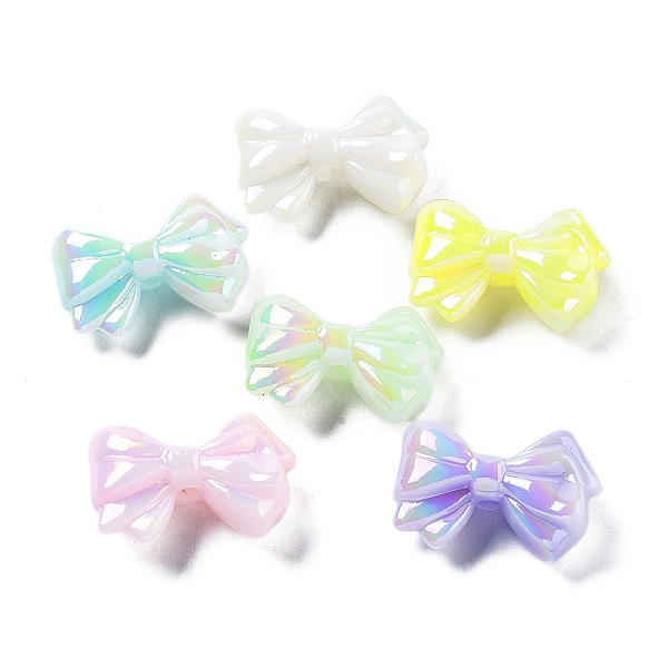 

PandaHall UV Plating Acrylic Beads, Iridescent, Luminous Glow in the Dark, Bowknot, 21.5x32x12mm, Hole: 3.4mm Acrylic Bowknot Multicolor