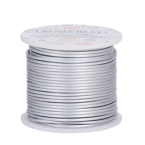 

PandaHall BENECREAT 12 Gauge Matte Jewelry Craft Wire 100 Feet Tarnish Resistant Aluminum Wire for Chrismas Halloween Beading Sculpting..., Silver