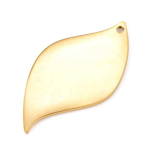 

PandaHall 304 Stainless Steel Pendants, Manual Polishing, Stamping Blank Tag, Laser Cut, Leaf, Golden, 27x14x0.8mm, Hole: 1.2mm 304...