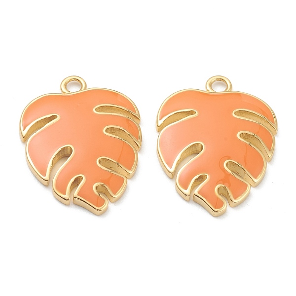 

PandaHall Brass Enamel Pendants, Tropical Leaf Charms, Monstera Leaf Charms, Long-Lasting Plated, Sandy Brown, Real 18K Gold Plated...