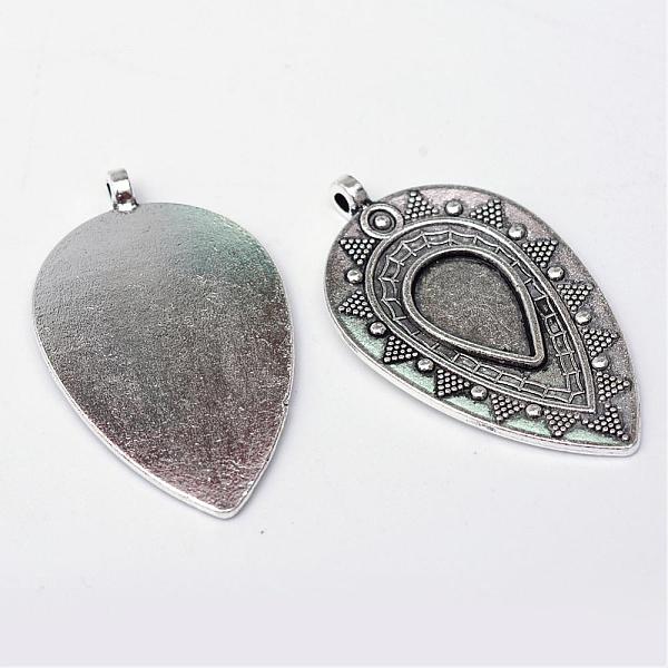 

PandaHall Tibetan Style Alloy Pendant Cabochon Settings, teardrop, Lead Free & Cadmium Free, Antique Silver, Tray: 8x12mm, 35x20.9x1.7mm...