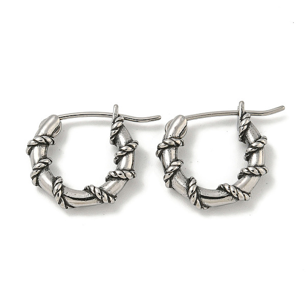 

PandaHall 316 Surgical Stainless Steel Hoop Earrings for Women and Men, Gothic earrings, Ring, Antique Silver, 15x16.5mm 316 Surgical...