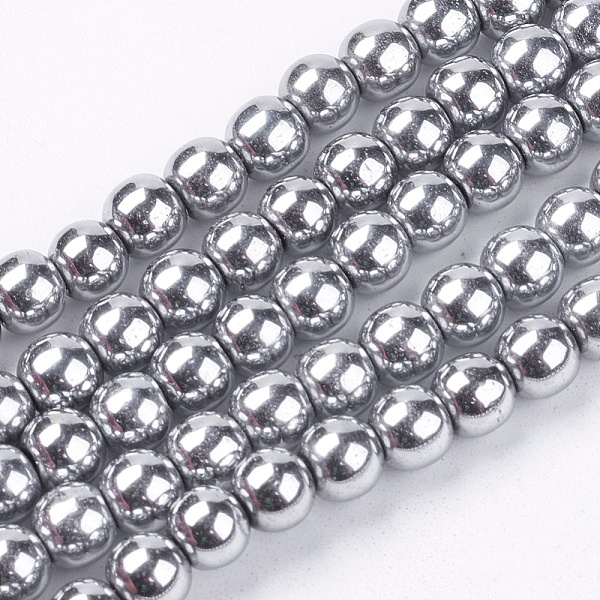 

PandaHall Non-Magnetic Synthetic Hematite Beads Strands, Grade A, Round, Platinum Plated, 6mm, Hole: 1mm Non-magnetic Hematite Round