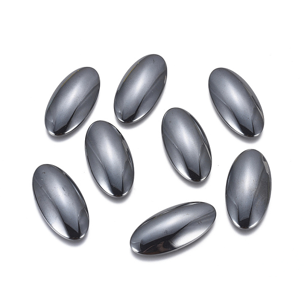

PandaHall Non-magnetic Synthetic Hematite Cabochons, Oval, 30x15x5mm Non-magnetic Hematite Oval