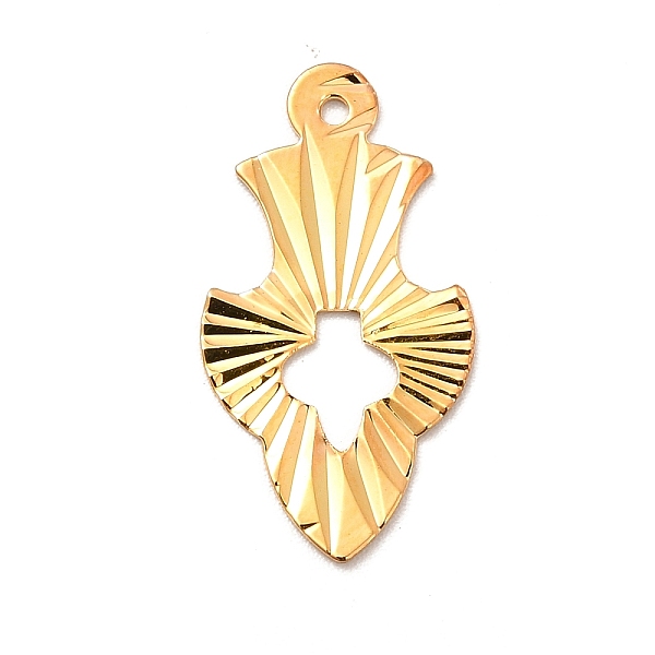 

PandaHall Rack Plating Brass Pendants, Long-Lasting Plated, Iris Flower Charm, Golden, 21x11x0.5mm, Hole: 1mm Brass Flower
