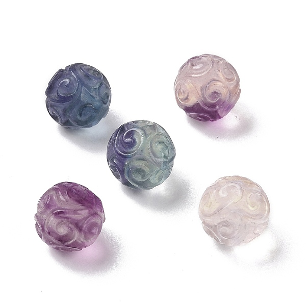 

PandaHall Natural Fluorite Beads, Round, 13~13.5mm, Hole: 1.4mm Fluorite Round