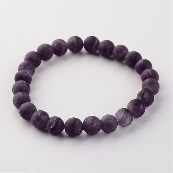 Natural Amethyst Beads Stretch Bracelets