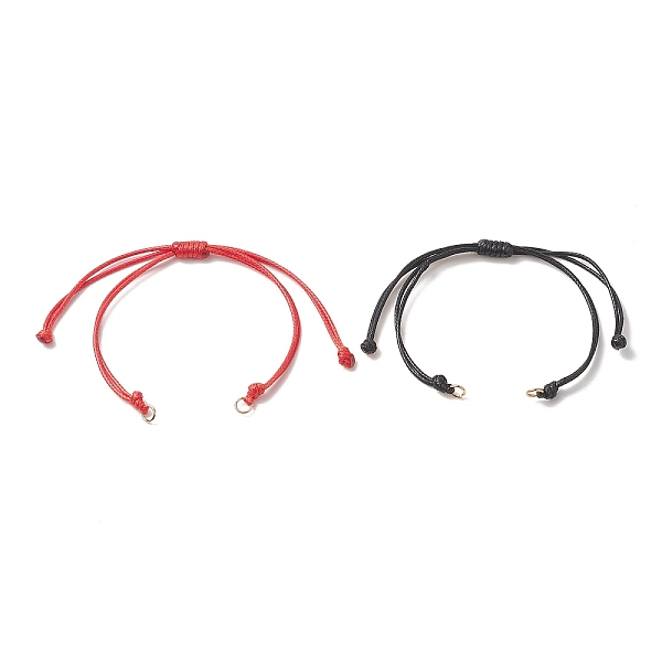 

PandaHall 2Pcs Braided Waxed Polyester Cord, with 304 Stainless Steel Jump Rings, for Adjustable Link Bracelet Making, Black & Red, Mixed..., Multicolor