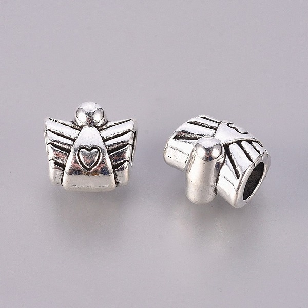 

PandaHall Alloy European Beads, Angel, Large Hole Beads, Cadmium Free & Lead Free, Antique Silver, 10x11x9mm, Hole: 4mm Alloy Angel & Fairy