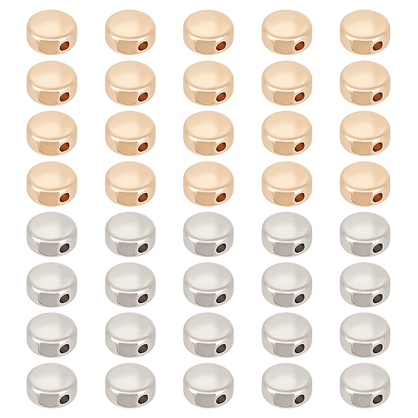 

PandaHall BENECREAT 40Pcs 2 Colors Brass Spacer Beads, Nickel Free, Flat Round, Platinum & Golden, 5x3mm, Hole: 0.8~1mm, 20pcs/color Brass...