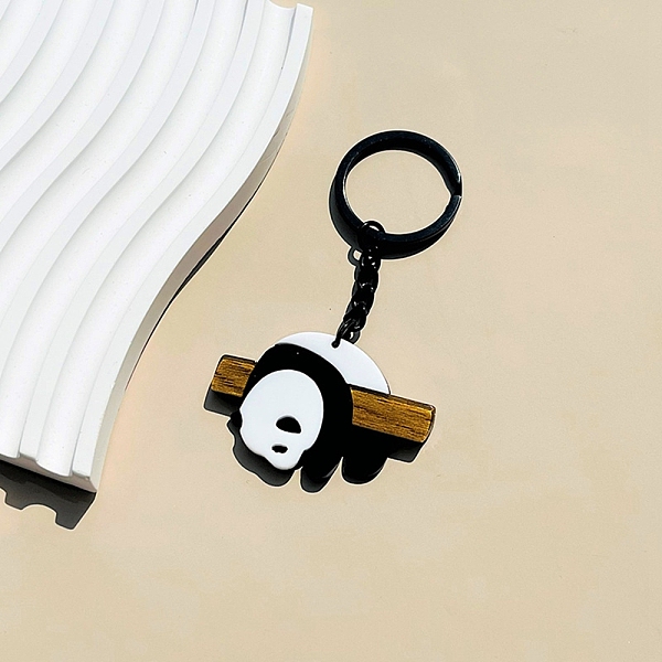 

PandaHall Cute Bamboo Panda Acrylic Pendant Keychain, with Iron Findings, for Woman Man Car Key Bag Decoration, Black, 8.5cm Acrylic Panda...