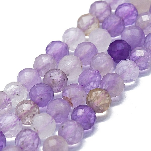 

PandaHall Natural Amethyst & Quartz Crystal & Yellow Crystal Beads Strands, Faceted(64 Facets), Round, 6mm, Hole: 0.8mm, about...
