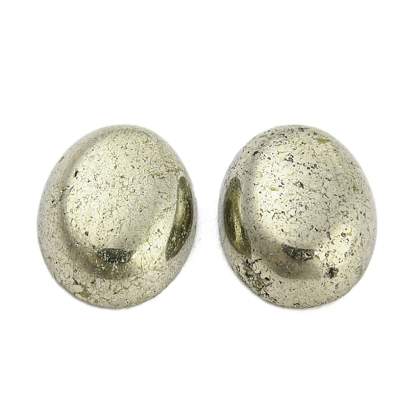 

PandaHall Natural Pyrite Cabochons, Oval, 10x8x4mm Pyrite Oval
