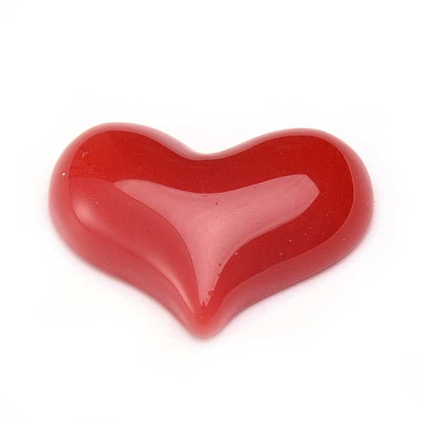 

PandaHall Resin Cabochons, Heart, Red, 22x17x5.5mm Resin Heart Red