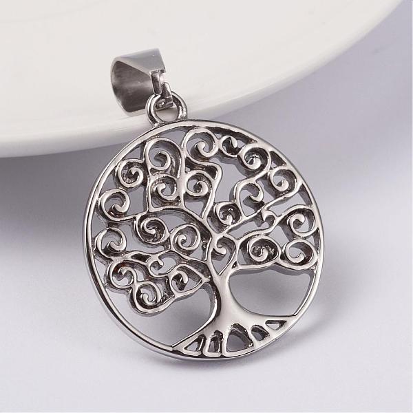 

PandaHall 316 Surgical Stainless Steel Pendants, Tree of Life, Stainless Steel Color, 35x31x3mm, Hole: 7x12mm 316 Surgical Stainless Steel...