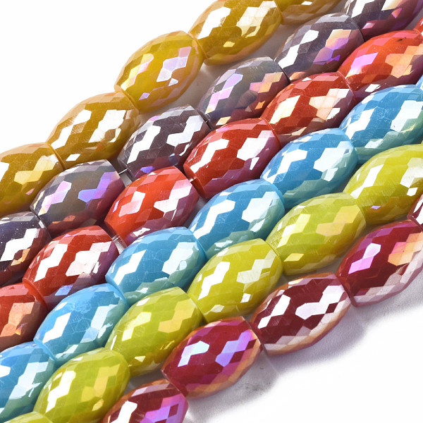 

PandaHall Electroplate Glass Beads Strands, AB Color Plated, Faceted, Oval, Mixed Color, 11x8mm, Hole: 1.2mm, about 60pcs/strand, 26.38 inch..., Multicolor