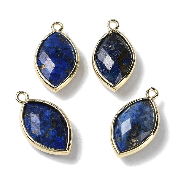 

PandaHall Natural Lapis Lazuli Pendants, with Platinum Brass Edge, Faceted, Horse Eye, 22x12x5.5mm, Hole: 1.8mm Lapis Lazuli Eye