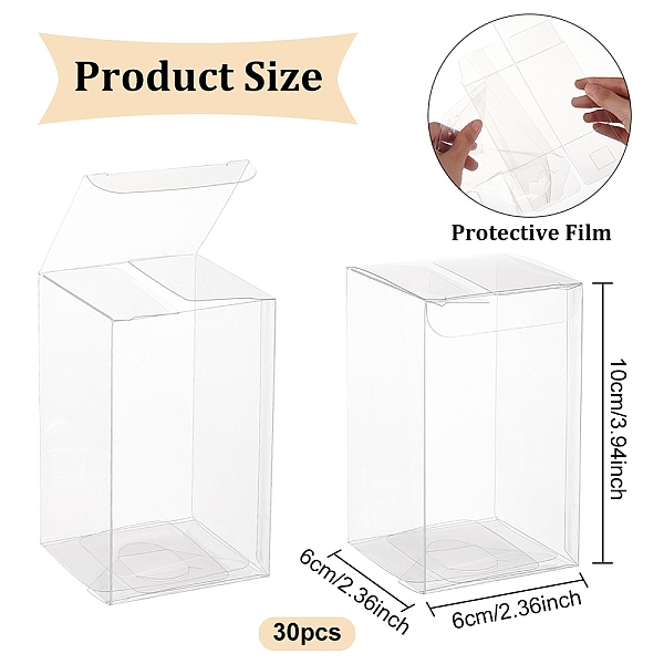 

PandaHall Transparent Plastic PVC Box Gift Packaging, Waterproof Folding Box, Square, Clear, 22.2x12x0.1cm, Box: 6x6x10cm Plastic Square...