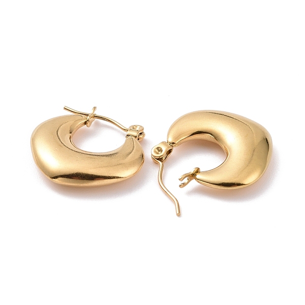 

PandaHall Ion Plating(IP) 304 Stainless Steel Chunky Rhombus Hoop Earrings for Women, Golden, 19x19.5x4mm, Pin: 0.8mm 304 Stainless Steel...