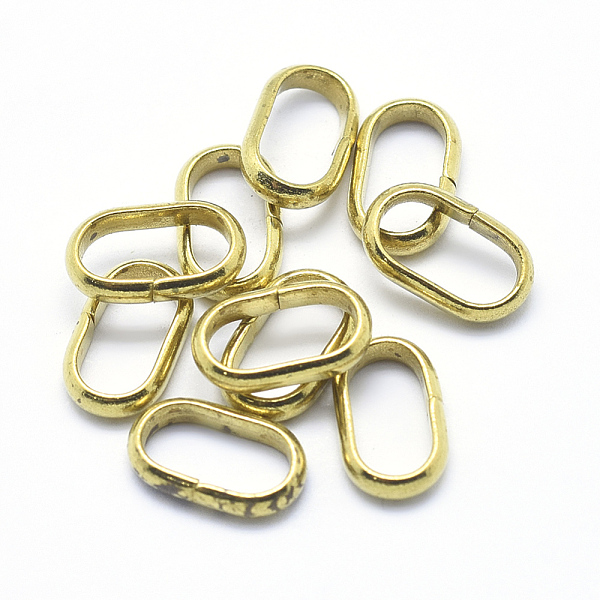 

PandaHall Brass Linking Rings, Oval, Lead Free & Cadmium Free & Nickel Free, Unplated, 10x6x2mm, Inner Diameter: 4x8mm Brass Oval