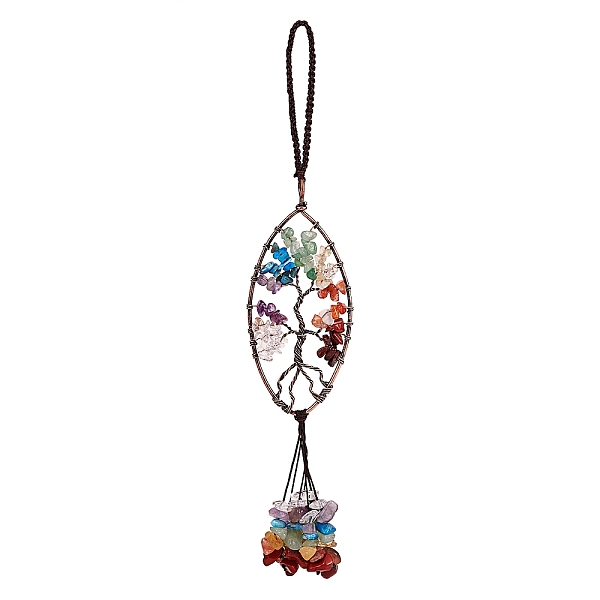 

PandaHall 1Pc Natural Gemstrone Big Pendant Decotations, with Brass Findings, Horse Eye with Tree of Life Pattern, Cadmium Free & Lead Free...