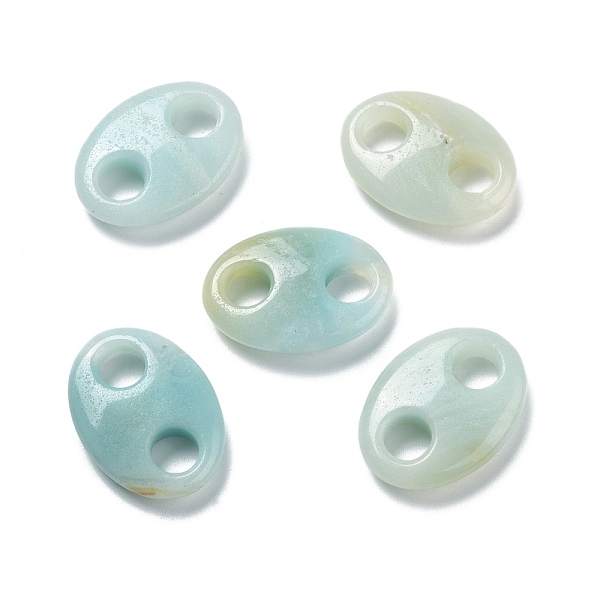 

PandaHall Natural Amazonite Connector Charms, Pig Nose, 25x18x6.5mm, Hole: 6mm Amazonite Oval