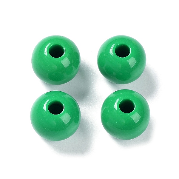 

PandaHall Opaque Acrylic European Beads, Large Hole Beads, Round, Medium Sea Green, 19.5x18mm, Hole: 6mm, about 122pcs/500g Acrylic Round