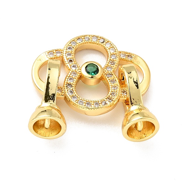 

PandaHall Rack Plating Brass Micro Pave Clear & Green Cubic Zirconia Fold Over Clasps, Cadmium Free & Lead Free, Long-Lasting Plated, Flower...