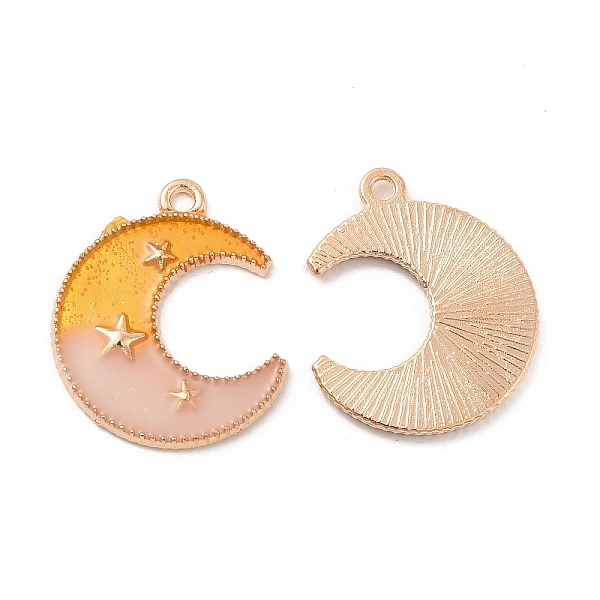 

PandaHall Alloy Pendants, with 2 Tone Enamel, Crescent Moon with Star Charm, Golden, Orange, 23x18.5x1.5mm, Hole: 1.6mm Alloy+Enamel Moon...