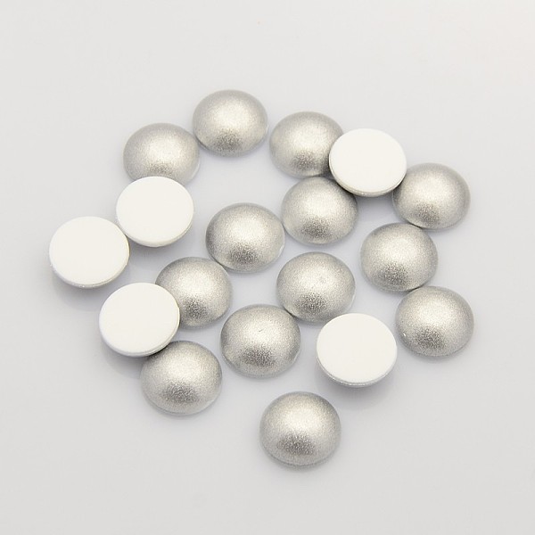 

PandaHall Acrylic Cabochons, Half Round, Silver, 20x5.44~5.52mm Acrylic Half Round Silver