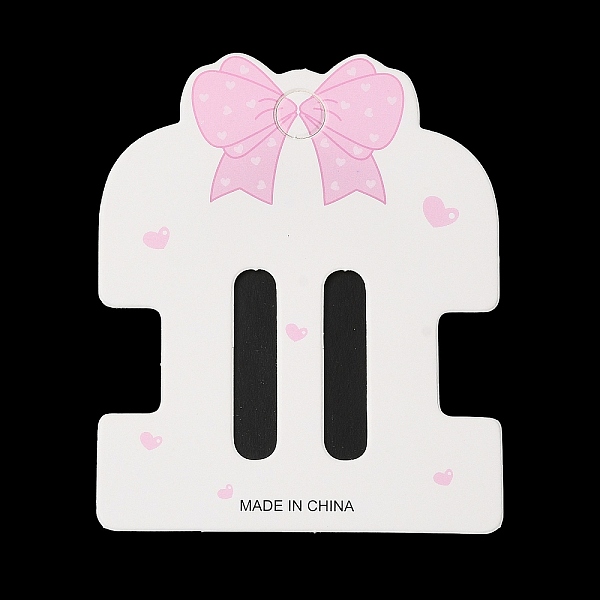 

PandaHall Bowknot Print Cardboard Hair Clip Display Cards, White, 7.9x6.5x0.05cm, Hole: 8mm Paper Bowknot White
