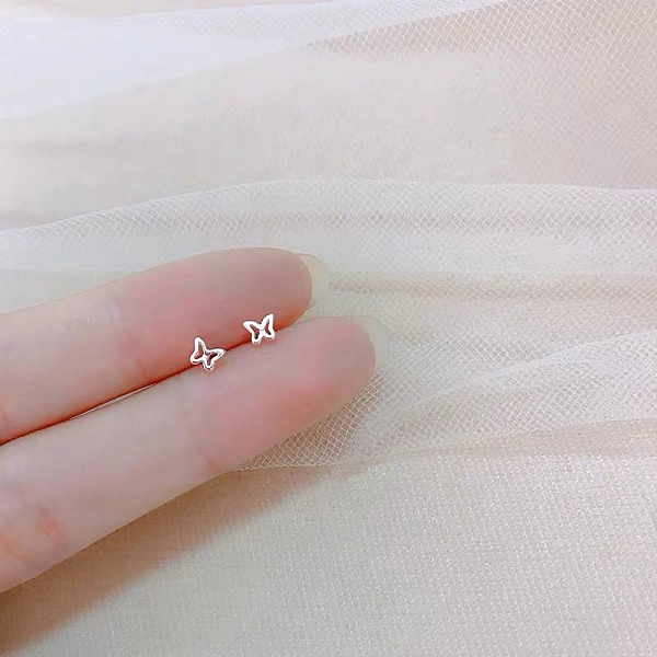 

PandaHall Alloy Earrings for Women, with 925 Sterling Silver Pin, Butterfly, 10mm Alloy Butterfly