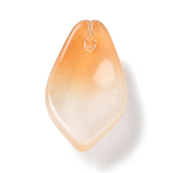 

PandaHall Two Tone Glass Pendants, Greater TianShan, Leaf Charms, Dark Orange, 19.5x10.5x6mm, Hole: 1.2mm Glass Leaf