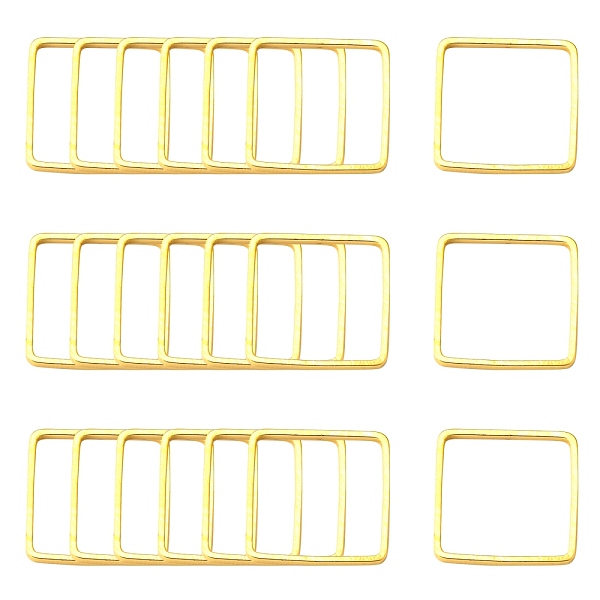 

PandaHall Square Brass Linking Rings, Golden, 10x10x1mm Brass Square