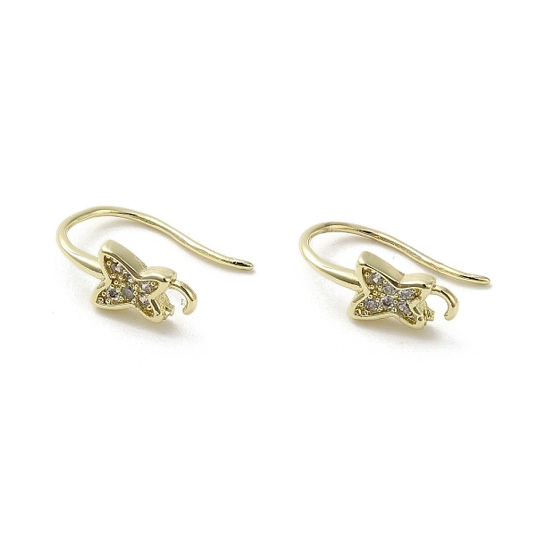 

PandaHall Brass Micro Pave Cubic Zirconia Earring Hooks, Long-Lasting Plated, Butterfly, 14x5mm, Hole: 1.4mm, Pin: 0.6mm Brass+Cubic...