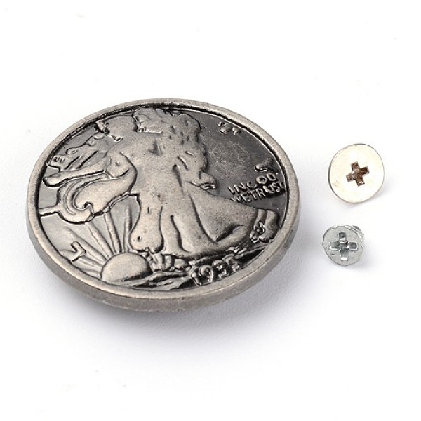 

PandaHall Alloy & Iron Craft Solid Screw Rivet, DIY Leather Craft Nail, Flat Round, Electrophoresis Black, 30x8mm, Hole: 2mm, Screw: 5x3mm...