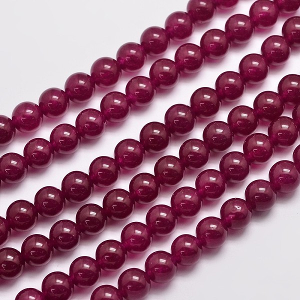 

PandaHall Natural & Dyed Malaysia Jade Bead Strands, Round, Medium Violet Red, 8mm, Hole: 1.0mm, about 48pcs/strand, 15 inch Malaysia Jade...