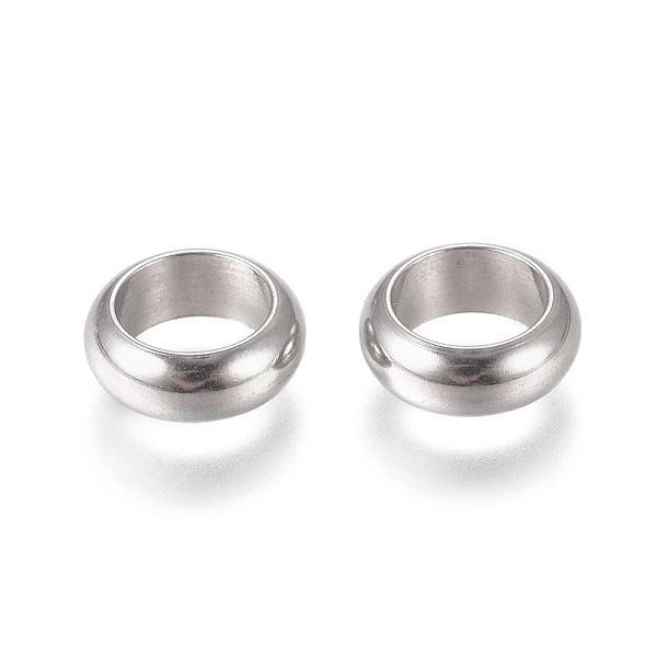 

PandaHall 201 Stainless Steel Spacer Beads, Flat Round, Stainless Steel Color, 8x3mm, Hole: 5.5mm 201 Stainless Steel Flat Round