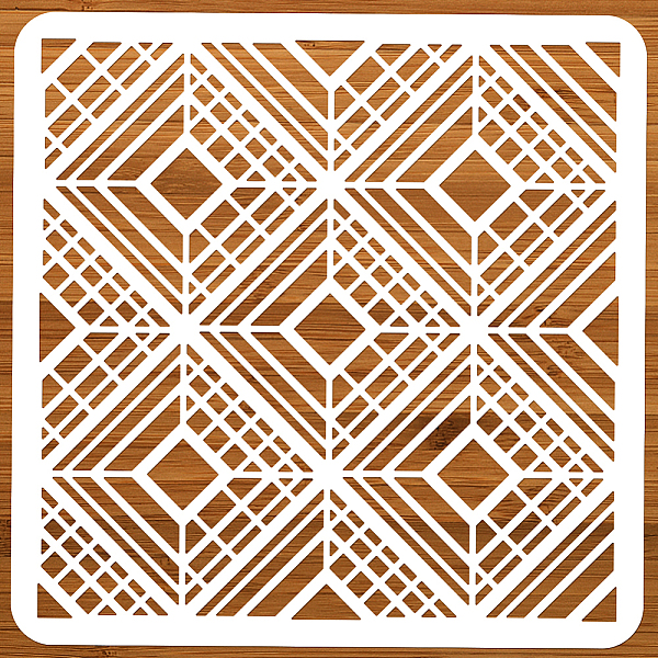 

PandaHall PET Hollow Out Drawing Painting Stencils, for DIY Scrapbook, Photo Album, Cube, 300x300mm Plastic Cube