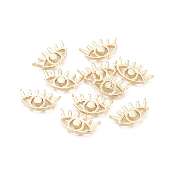 

PandaHall Brass Pendants, Cadmium Free & Lead Free & Nickel Free, Long-Lasting Plated, Eye, Real 18K Gold Plated, 11x21x2.5mm, Hole: 0.7mm...