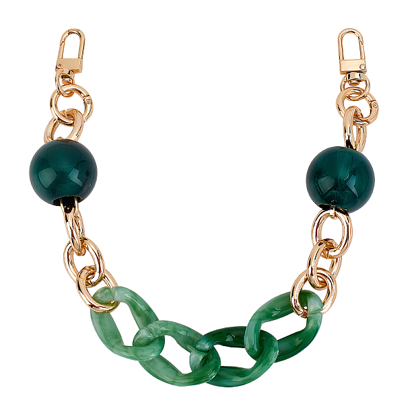 

PandaHall Resin Bag Strap, with Light Gold Alloy Swivel Clasps, for Bag Straps Replacement Accessories, Dark Green, 34cm Resin Green