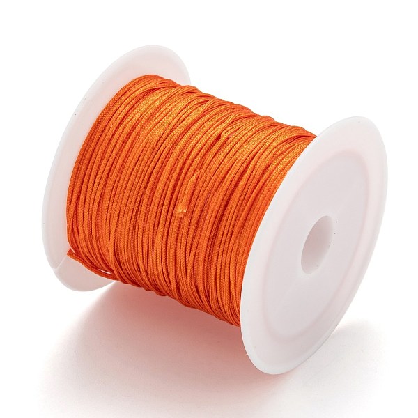 

PandaHall Nylon Thread Cord, DIY Braided Ball Jewelry Making Cord, Dark Orange, 0.8mm, about 10m/roll(10.93yards/roll) Nylon Orange