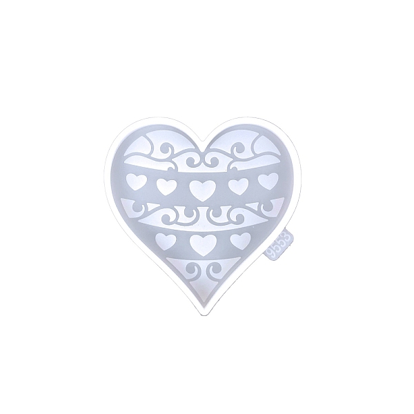 

PandaHall Valentine's Day DIY Heart Cup Mat Silicone Molds, Resin Casting Molds, For UV Resin, Epoxy Resin Craft Making, Heart Pattern..., White