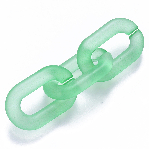 

PandaHall Transparent Acrylic Linking Rings, Quick Link Connectors, for Cable Chains Making, Frosted, Oval, Green, 31x19.5x5.5mm, Inner...