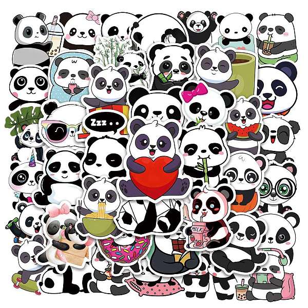 

PandaHall 50Pcs Panda Waterproof Self Adhesive Paper Stickers, for Suitcase, Skateboard, Refrigerator, Helmet, Mobile Phone Shell, Mixed..., Multicolor