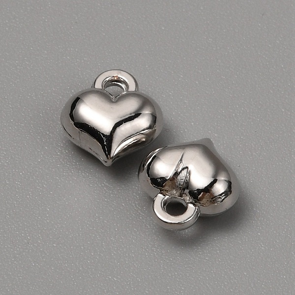 

PandaHall Alloy Charms, Puffed Heart Charms, Platinum, 9x8x4mm, Hole: 1.4mm Alloy Heart