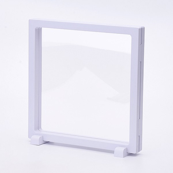 

PandaHall Plastic Frame Stands, with Transparent Membrane, For Ring, Pendant, Bracelet Jewelry Display, Square, White, 18x18x2cm Plastic...